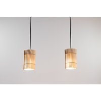 Moderne Holz Pendelleuchte - , Beleuchtung Deckenleuchte Kronleuchter Hängeleuchte Lampenschirm Boho von KOWC