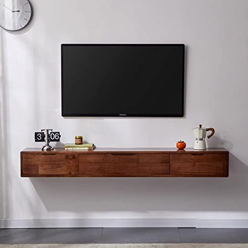 KOWJIFH Wandmontierter TV-Schrank Wandregal Schwebendes Regal TV-Ständer Schrank mit Stauraum TV-Konsole Utility-Regal Hängeschränke Home Entertainment Center Gaming-Regal Komponentenregal von KOWJIFH