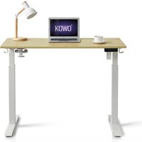 Elektrisch höhenverstellbarer Schreibtisch, mit usb Ladegerät für Handy, mit Touchscreen und 4 Memory-Steuerung, Flexi-Serie, 120 x 60 cm / Holz von KOWO