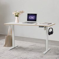 Elektrisch höhenverstellbarer Schreibtisch, mit usb Ladegerät für Handy, mit Touchscreen und 4 Memory-Steuerung, Flexi-Serie, 160 x 70 cm / Weiß von KOWO