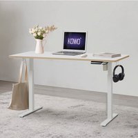 Elektrisch höhenverstellbarer Schreibtisch, mit usb Ladegerät für Handy, mit Touchscreen und 4 Memory-Steuerung, Flexi-Serie, 160 x 70 cm / Weiß von KOWO