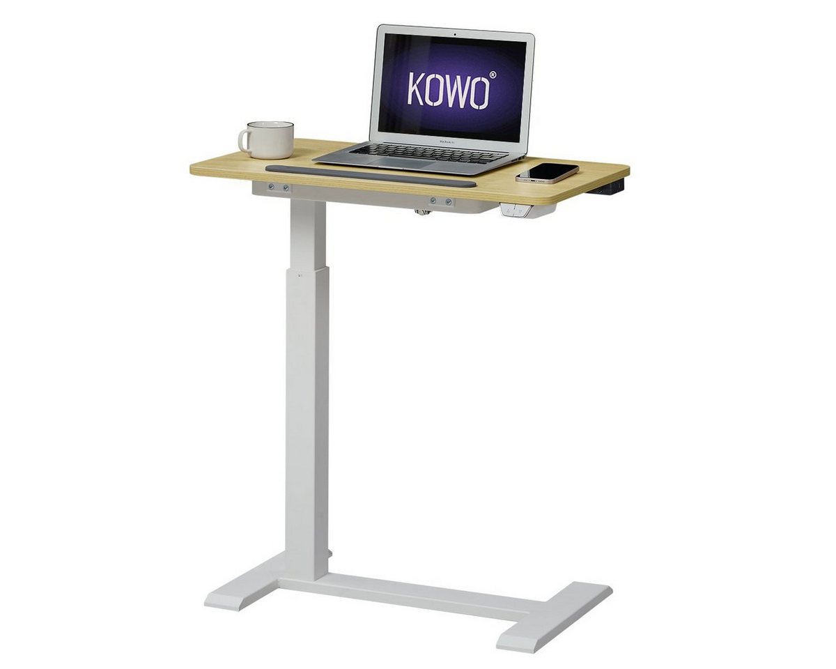 KOWO Laptoptisch Bett- und Beistelltisch mobil, Höhenverstellbar Laptoptisch Elektrisch, Modern C Form Beistelltisch, 70 x 40 x (67-108) cm (B x T x H) von KOWO