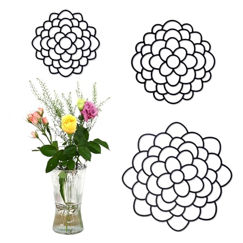 KOYILTD 3 Stück Moderne Blumen-Frosch-Metall-Blumenarrangement-Halter, Blumengitter, verwendet für Vasen, Blumenarrangement, Kunst, praktischer Stielhalter für Blumen, Frosch, Organizer, Metalldeckel von KOYILTD