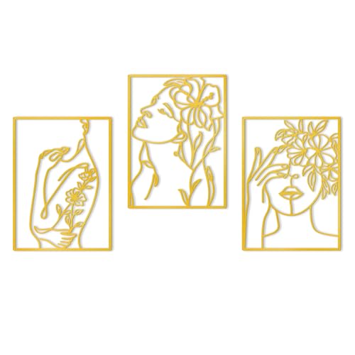 KOYILTD Minimalistische goldene Wanddekoration, weiblicher Körper, minimalistische Linie, Wandkunst, moderne ästhetische Heimdekoration, abstrakte Wandkunst für Zuhause, Wohnzimmer, Schlafzimmer KOYILTD Minimalistische goldene Wanddekoration, weiblicher Körper, minimalistische Linie, Wandkunst, moderne ästhetische Heimdekoration, abstrakte Wandkunst für Zuhause, Wohnzimmer, Schlafzimmer von KOYILTD
