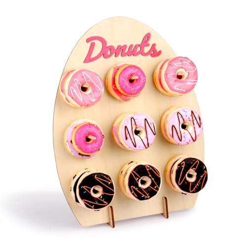 KOYILTD Wiederverwendbare Donut-Exhibition mit großer Kapazität, Donut-Wand für Partys, Hochzeit Donut-Exhibition Geburtstag Donut-Exhibition (mittlerer 9 Stöcke) von KOYILTD