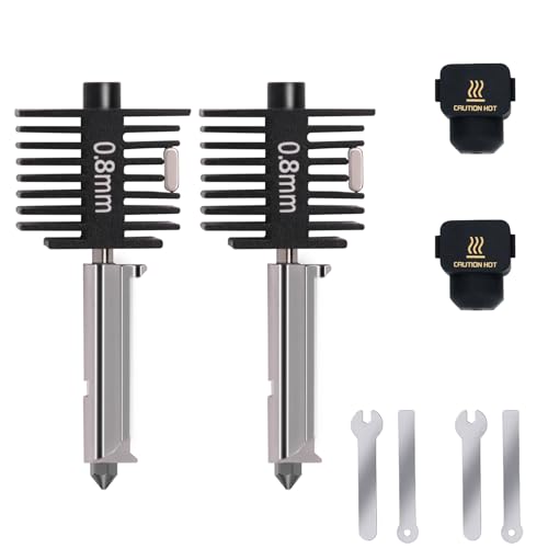 2PCS A1 Mini Upgrade Hotend Kit, 3D Printer Print Head Hot End Heating Block Kit with 0.8mm Hardened Steel Nozzle and Silicone socks for Bambu Lab A1/A1 Mini von KOYOFEI