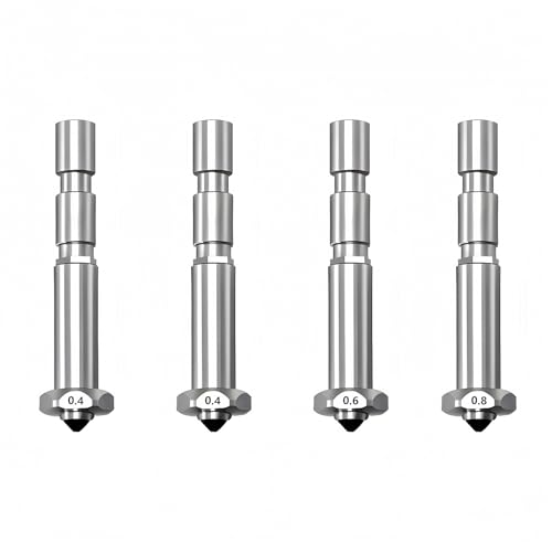 4PCS Hardened Steel Quick Swap Nozzles for Kobra 3 Max, 3D Printer Hotend 2PCS 0.4mm, 1PC 0.6mm, 0.8mm Integrated Throat Tube Nozzle Kit for Anycubic Kobra 3 Max Combo 4PCS Hardened Steel Quick Swap Nozzles for Kobra 3 Max, 3D Printer Hotend 2PCS 0.4mm, 1PC 0.6mm, 0.8mm Integrated Throat Tube Nozzle Kit for Anycubic Kobra 3 Max Combo von KOYOFEI
