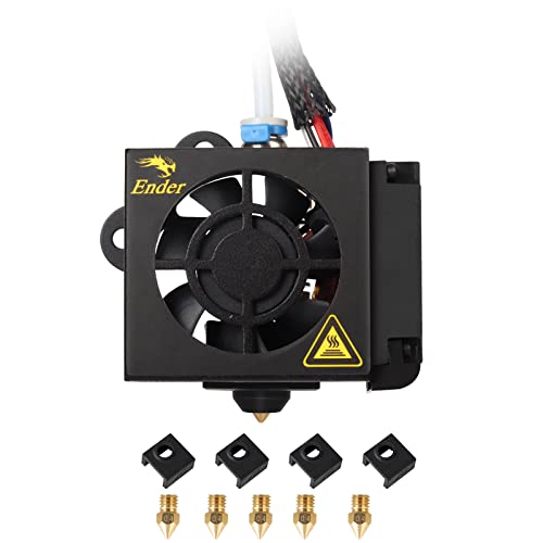 Creality Ender 5 Plus Full Hotend Kit, Original Extruder MK8Hotend Kit mit Aluminium Heizblock 0,4 mm Düse Doppelventilatoren und Rohr für Ender 5 Plus/Ender 5 Pro/Ender 5 3D Druckerteile von KOYOFEI