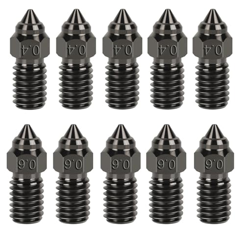 KOYOFEI 10PCS Hardened Nozzle Kit for Ender 3 V3 SE, 3D Printer Accessories 5PCS 0.4mm, 5PCS 0.6mm Hardened Nozzles Kit for Ender 3 V3 SE, Ender 5 S1, Ender 7 KOYOFEI 10PCS Hardened Nozzle Kit for Ender 3 V3 SE, 3D Printer Accessories 5PCS 0.4mm, 5PCS 0.6mm Hardened Nozzles Kit for Ender 3 V3 SE, Ender 5 S1, Ender 7 von KOYOFEI