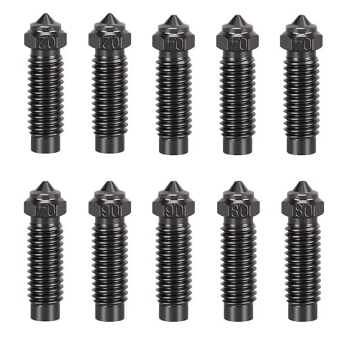 KOYOFEI 10PCS Hardened Nozzles for Elegoo Neptune 4 Plus, 3D Printer Accessories 4PCS 0.4mm, 2PCS 0.2mm, 0.6mm, 0.8mm Hadrdened Steel Nozzles Kit for Neptune 4 Plus, Neptune 4 Max KOYOFEI 10PCS Hardened Nozzles for Elegoo Neptune 4 Plus, 3D Printer Accessories 4PCS 0.4mm, 2PCS 0.2mm, 0.6mm, 0.8mm Hadrdened Steel Nozzles Kit for Neptune 4 Plus, Neptune 4 Max von KOYOFEI