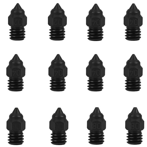 KOYOFEI 12PCS Hardened Nozzle Kit for Ender 3 S1, 3D Printer Accessories 6PCS 0.4mm, 2PCS 0.2mm, 0.6mm, 0.8mm Hardened Nozzles Kit for Ender 3 V2, Ender 3 V2 Neo, Ender 3, Ender 5 Series von KOYOFEI