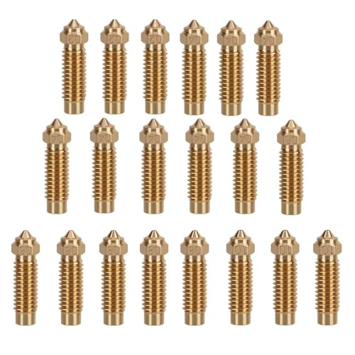 KOYOFEI 20 Stück Messing Düsen für Neptune 4 Plus, 3D Drucker Teile 8 Stück 0,4 mm, 3 Stück 0,2 mm, 0,6 mm, 0,8 mm, 1,0 mm Messing Düse Set für ELEGOO Neptune 4 Plus, Neptune 4 Max von KOYOFEI