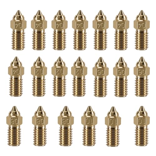 KOYOFEI 20PCS Brass Nozzle Kit for Neptune 4, 3D Printer Accessories 8PCS 0.4mm, 3PCS 0.2mm, 0.6mm, 0.8mm, 1.0mm Brass Nozzles Kit for Elegoo Neptune 4, Neptune 4 Pro von KOYOFEI