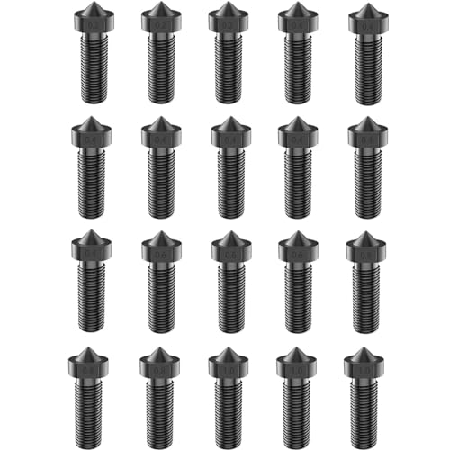 KOYOFEI 20PCS Hardened Nozzles for Kobra Plus, 3D Printer Parts 8PCS 0.4mm, 3PCS 0.2mm, 0.6mm, 0.8mm, 1.0mm Hardened Volcano Nozzle Kit for Sidewinder X1, X2, Anycubic Vyper, Kobra Max von KOYOFEI