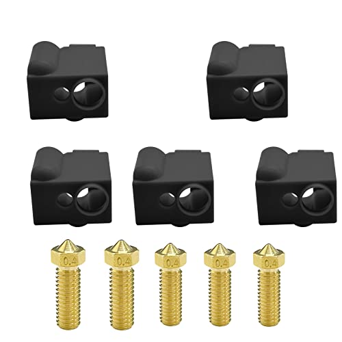 KOYOFEI 5PCS 0.4mm Nozzles and 5PCS Silicone Socks Kit, 3D Printer Parts Hotend Silicone Cover for Anycubic Vyper and Kobra Max FDM 3D Printers KOYOFEI 5PCS 0.4mm Nozzles and 5PCS Silicone Socks Kit, 3D Printer Parts Hotend Silicone Cover for Anycubic Vyper and Kobra Max FDM 3D Printers von KOYOFEI