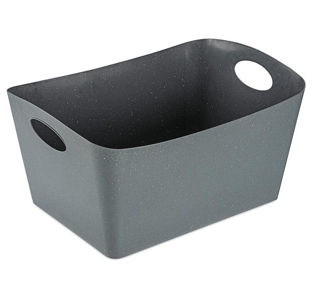 KOZIOL Aufbewahrungsbox BOXXX L, recycelter Kunststoff, Grau, Wäschekorb von KOZIOL