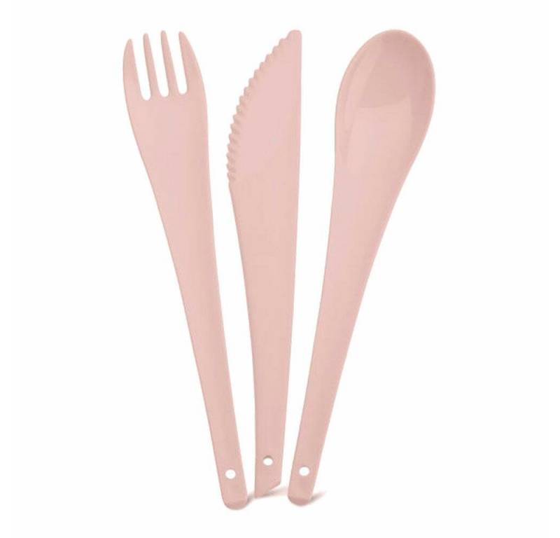 KOZIOL Besteck-Set Rio 3-tlg. Powder Pink (3-tlg), Kunststoff, ideal für draußen von KOZIOL