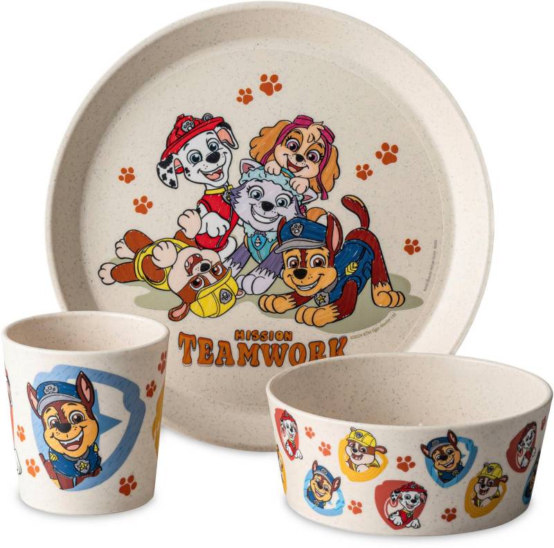 KOZIOL Kindergeschirr-Set Kleiner Teller + Schale + Becher CONNECT GROW PAW PATROL (3-tlg), 1 Personen, Kunststoff, 100% melaminfrei & recycelbar, CO² neutral in Deutschland produziert! von KOZIOL