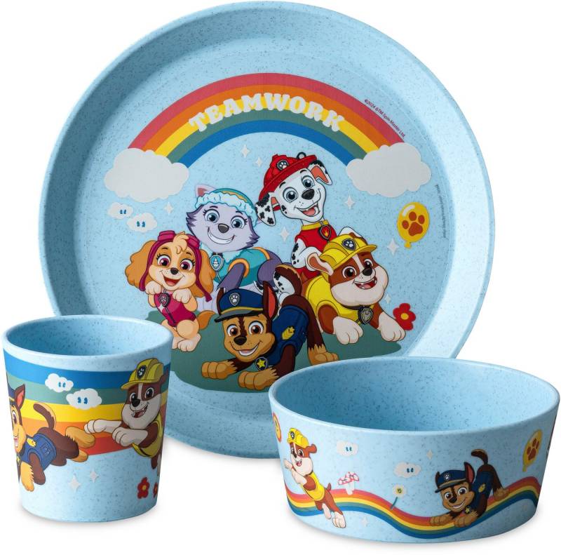 KOZIOL Kindergeschirr-Set Kleiner Teller + Schale + Becher CONNECT GROW PAW PATROL (3-tlg), 1 Personen, Kunststoff, 100% melaminfrei & recycelbar, CO² neutral in Deutschland produziert! von KOZIOL
