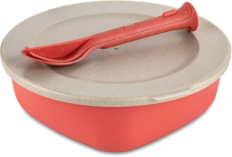 KOZIOL Lunchbox CONNECT BOX READY, Kunststoff, (Set, 5-tlg., Box mit Deckel+1 Besteckset bestehend aus1x Messer,1x Gabel,1x Löffel), biozirkulärem Material,spülmaschinengeeignet,melaminfrei,recycelbar von KOZIOL