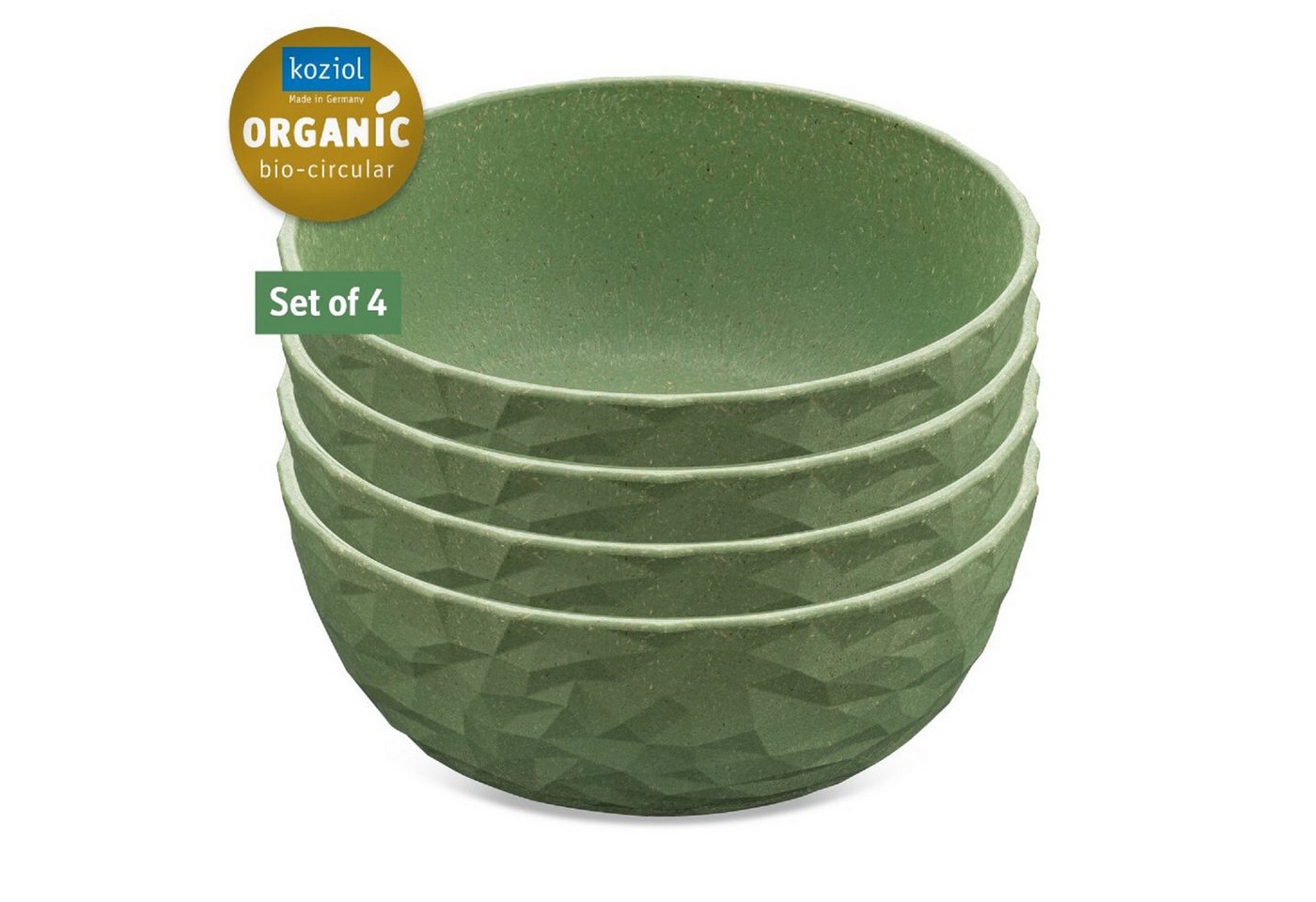 KOZIOL Müslischale Schale CLUB BOWL 4x 700ml nature green, Kunststoff von KOZIOL