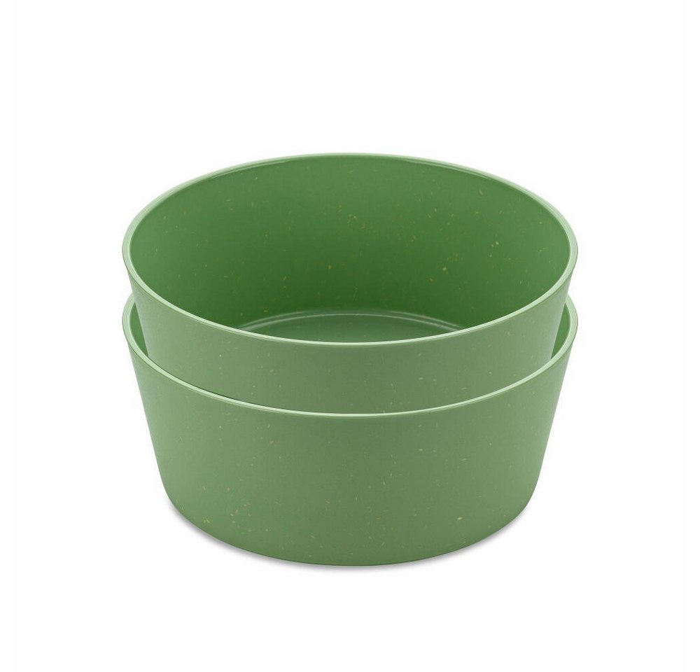 KOZIOL Schale 2er-Set Connect Bowl Nature Leaf Green, 400 ml, Kunststoff-Holz-Mix, (Set, 2-tlg), stapelbar von KOZIOL