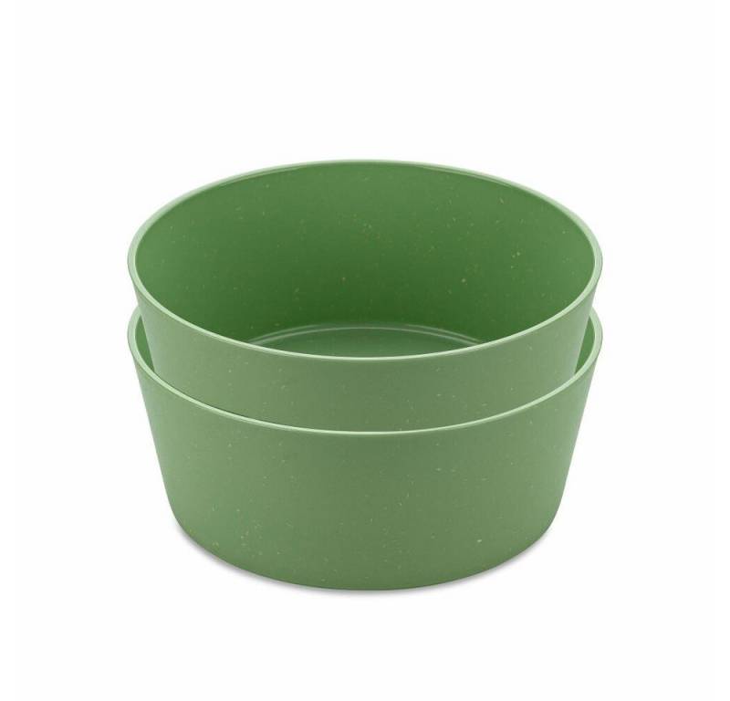 KOZIOL Schale 2er-Set Connect Bowl Nature Leaf Green, 400 ml, Kunststoff-Holz-Mix, (Set, 2-tlg), stapelbar von KOZIOL
