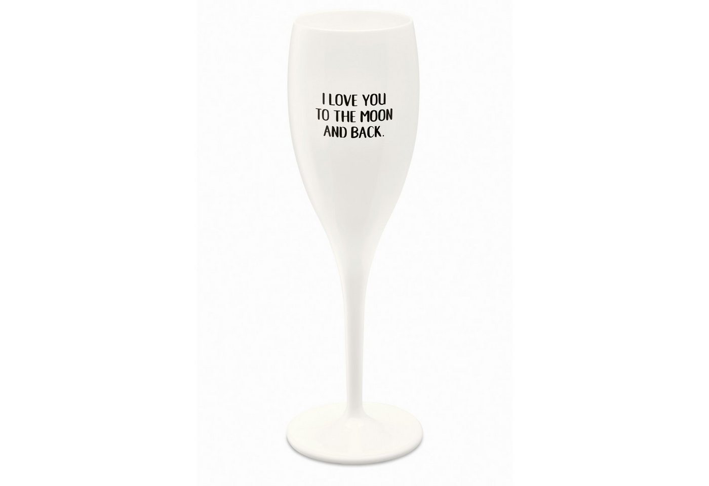 KOZIOL Sektglas Sektglas Cheers LOVE YOU TO THE MOON weiß 100ml, thermoplastischer Kunststoff von KOZIOL