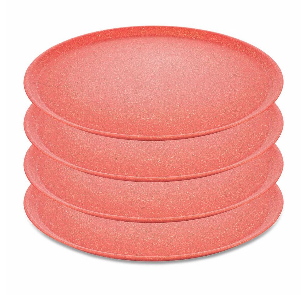 KOZIOL Teller 4er-Set Connect Plate Nature Coral, 25.5 cm, (4 St), stapelbar von KOZIOL