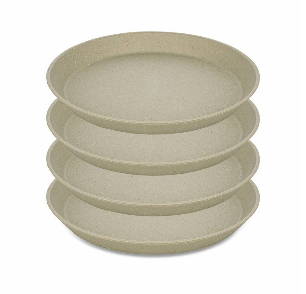 KOZIOL Teller 4er-Set Connect Plate Nature Desert Sand, 20.5 cm, (4 St), stapelbar von KOZIOL