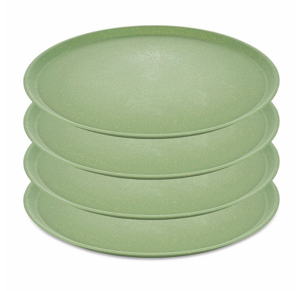 KOZIOL Teller 4er-Set Connect Plate Nature Leaf Green, 25.5 cm, (4 St), stapelbar von KOZIOL