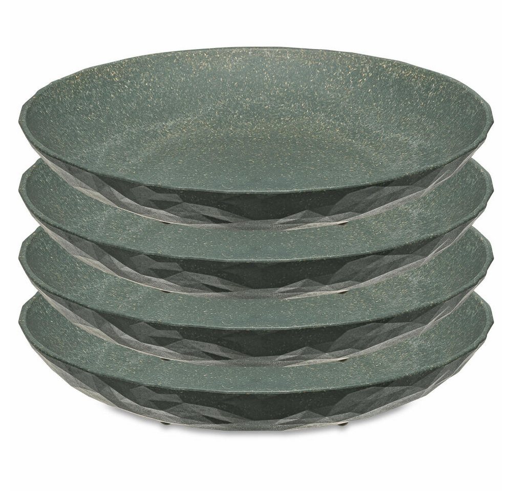 KOZIOL Teller Club Plate 4er-Set Nature Ash Grey, 22 cm, (4 St), stapelbar von KOZIOL