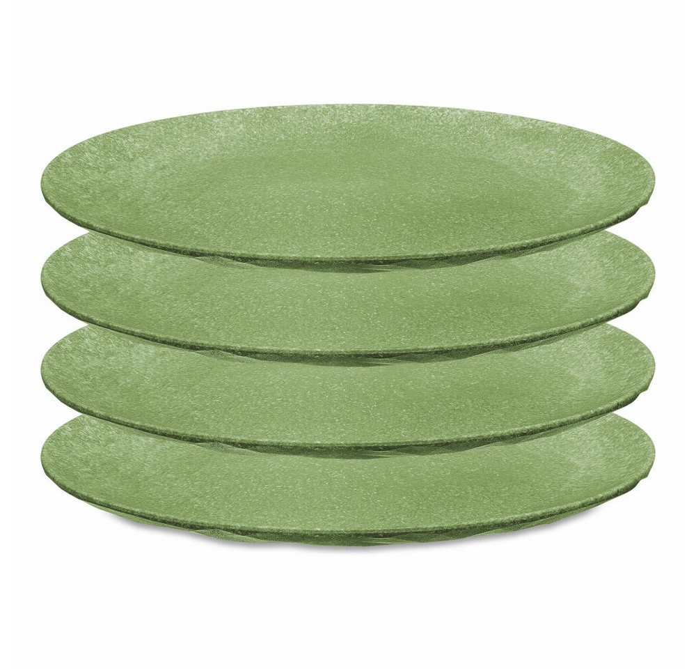 KOZIOL Teller Club Plate 4er-Set Nature Leaf Green, 26 cm, (4 St), stapelbar von KOZIOL