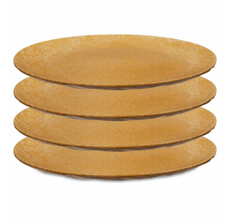 KOZIOL Teller Club Plate 4er-Set Nature Wood, 26 cm, (4 St), stapelbar von KOZIOL