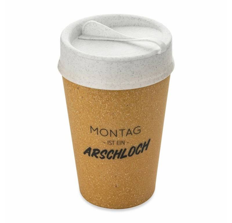KOZIOL Thermobecher Iso To Go Montag Ist..., 400 ml, Kunststoff-Holz-Mix, doppelwandig von KOZIOL