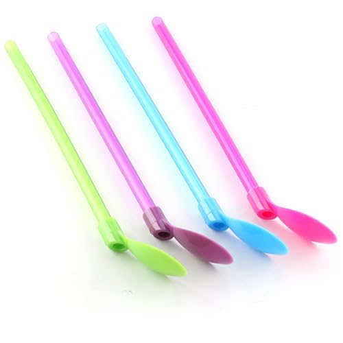 KOZOY 20 Stück 2-in-1-Farbsträucherlöffel, Wiederverwendbare Löffelsträucher, Geeignet Für Cocktails, Milchshakes Und Bubble Tea, Plastiksträucherlöffel, Farbige Sträucherlöffel. KOZOY 20 Stück 2-in-1-Farbsträucherlöffel, Wiederverwendbare Löffelsträucher, Geeignet Für Cocktails, Milchshakes Und Bubble Tea, Plastiksträucherlöffel, Farbige Sträucherlöffel. von KOZOY