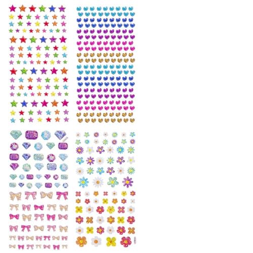 KOZOY Glitzersteine Selbstklebend, 4 Stück Selbstklebend Bunter Strasssteine, Crystal Edelstein zum Aufkleben Schmucksteine Aufkleber für DIY Handwerke Dekorationen Fotorahmen von KOZOY