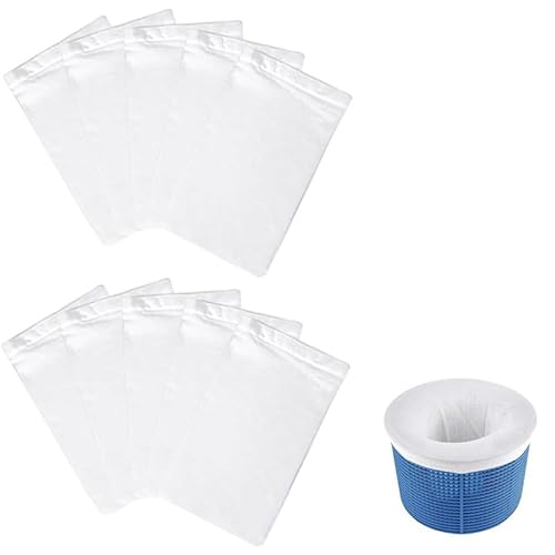 KOZOY Skimmersocke, 10 Pcs Pool Skimmer Socken, White Sieb Für Zubehör, Netz Socks Swimming Net, Filter Schwimmbad Filtersocken für Sauberes Wasser von KOZOY