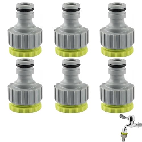 KOZOY Wasserhahn Adapter Gartenschlauch für Gardena Hahnverbinder, 6 Stück 1/2 Zoll 3/4 Zoll Kunststoff Schlauchanschluss Set, 2-in-1 Schlauchanschluss Set, ideal für Gartenbewässerung von KOZOY