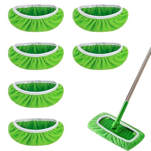KOZOY Wiederverwendbare für Swiffer Bodenwischer, 6 Stück Sweeper Mop für Swiffer Bodentücher, 25.4 x 11.5cm Bodenwischer Nass Trocken Wischmopp Bezug für Die Reinigung von Oberflächen von KOZOY