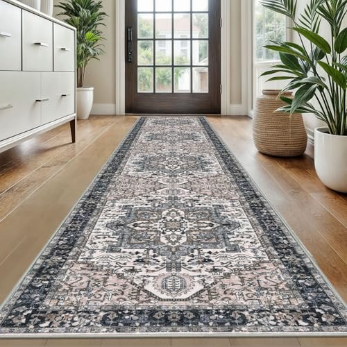 KOZYFLY Lange Läufer für Flur, waschbar, Küchenläufer, Boho-Stil, Eingangsbereich, Innenbereich, Kunstwolle, Treppenläufer, Teppich für Treppen, Schlafzimmer, Küche, Flur, Schwarz/Taupe/Beige KOZYFLY Lange Läufer für Flur, waschbar, Küchenläufer, Boho-Stil, Eingangsbereich, Innenbereich, Kunstwolle, Treppenläufer, Teppich für Treppen, Schlafzimmer, Küche, Flur, Schwarz/Taupe/Beige von KOZYFLY