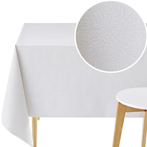 KP HOME PVC-Tischdecke, abwischbar, Wachstuch-Tischdecke, grau, zartes Strichmuster, Kunststoff-Tischdecke, Vinyl-Tischdecke, 300 x 140 cm, minimalistische Linien, bedruckt, Tischdecke, abwischbar, von KP HOME