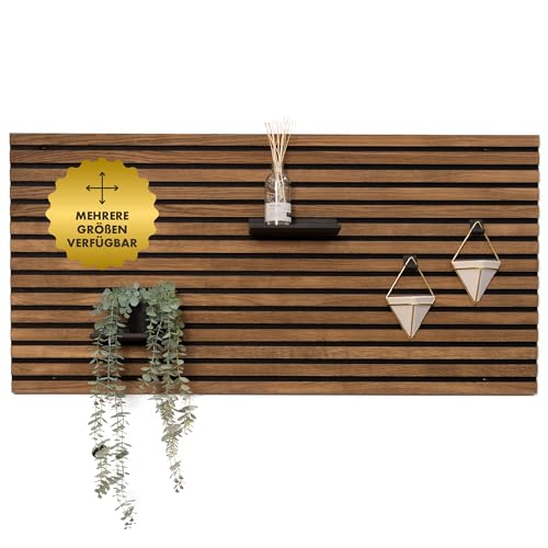 KPA Inventar Akustikpaneele Holz Wallnuss |Akustikpaneel-Garderobe aus 100% recycelbarem Polyester | Maße 120x60x2 cm | Holzpaneele Wand und Garderobe | Wandpaneele Holz mit 9mm Schallabsorber von KPA Inventar