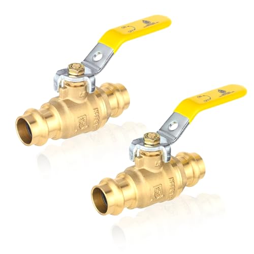 1/2 Zoll Messing-Kugelhahn mit vollem Anschluss, X-Press-Kugelhahn for Kupferrohre – NSF-zertifiziert for Trinkwasser(1/2 Inch 2Pack) von KPBRBYPBY