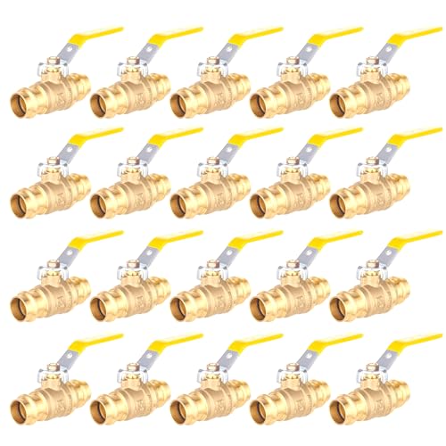 1/2 Zoll Messing-Kugelhahn mit vollem Anschluss, X-Press-Kugelhahn for Kupferrohre – NSF-zertifiziert for Trinkwasser(3/4 Inch 20Pack) von KPBRBYPBY