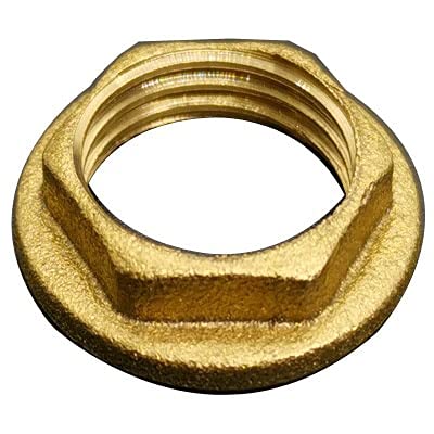 1 x Messing-Sechskant-Kontermuttern, Rohrverschraubung, Flanschmutter – 1/8 Zoll bis 1 Zoll BSP-Innengewinde, Sechskantanschluss(1/2" Flange) von KPBRBYPBY