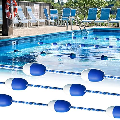 KPBRBYPBY 20-65 Fuß Pool-Bahn-Teiler mit Haken – langlebiges und verstellbares Schwimmbecken-Schwimmseil for mehr Sichtbarkeit(L7.3meters) von KPBRBYPBY
