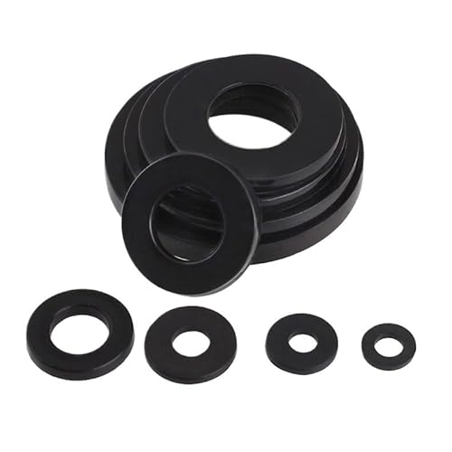 Schwarze Unterlegscheiben aus Nylon – Isolier-Flachdichtungen for elektronische M2-M20-Größen, 1 mm – 3 mm Dicke, 10–200 Stück(M3x6x1mm 200pcs) von KPBRBYPBY