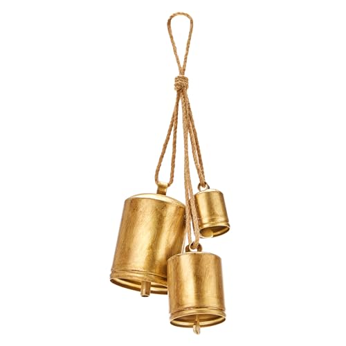 KPCB Weihnachtsglocke Windspiele Hanging Vintage Bells Garden Set mit 3 Rustikalen Messingglocken Deko von KPCB Tech