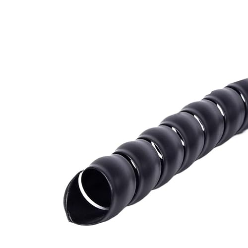 1/2/5 Meter Wicklung Spiralrohr Elektroroller Kabelbaum Schutz Computer Stromkabel Finishing PE Ruhm Hemmender Kunststoff(Black,18MM_2 METERS) von KPCLLTQXG